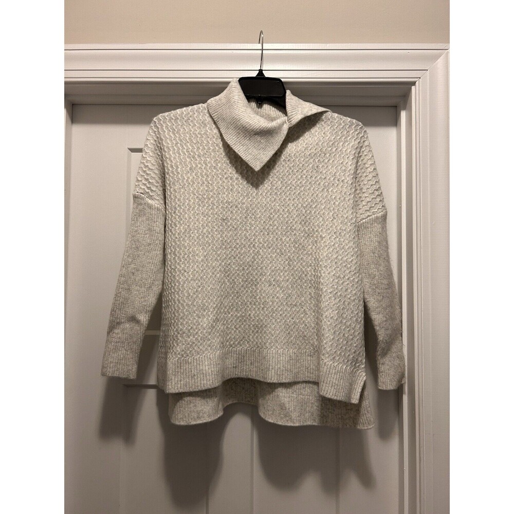 New Madison Grey Warm Gray Textured Knit Turtleneck Sweater Pullover Size Large